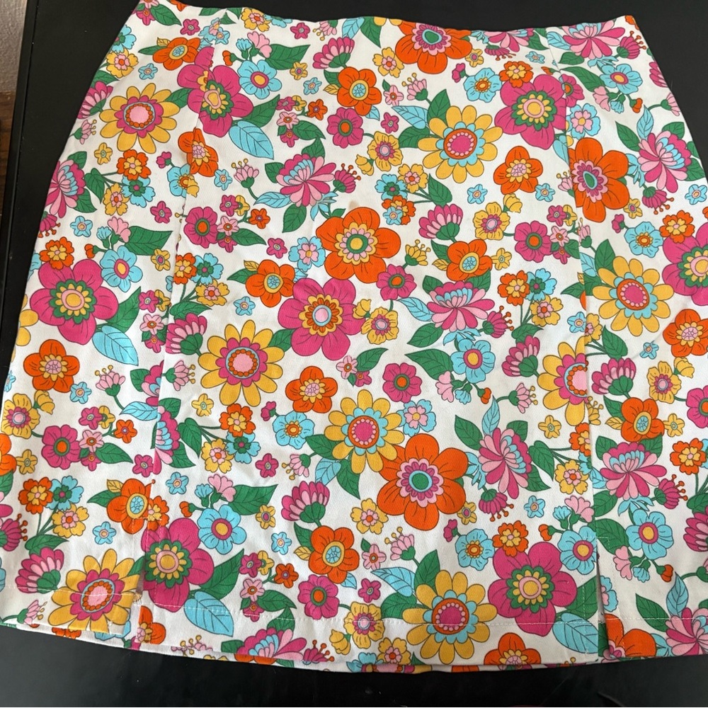 Love on a Hanger Colorful Floral Mini Skirt